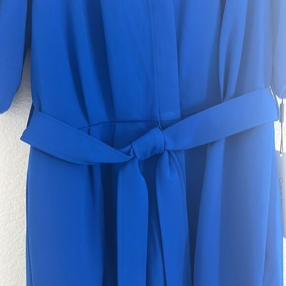 NWT Calvin Klein Puff Sleeve Waist Tie Dress - Picture 5 of 6